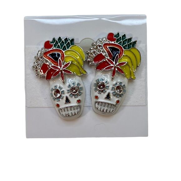 Sugar Skull Post Earrings. So fun! - Picture 1 of 6